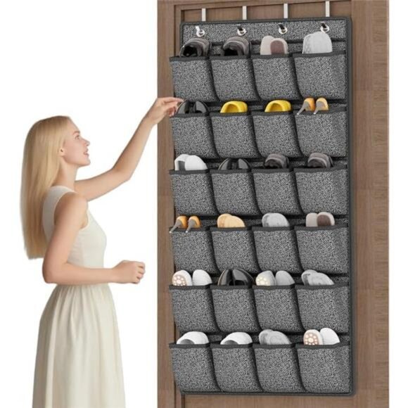 Over Door Shoe Organizer 24 Pocket Hanging Closet Rack Storage for Men Women Kid - Picture 1 of 7